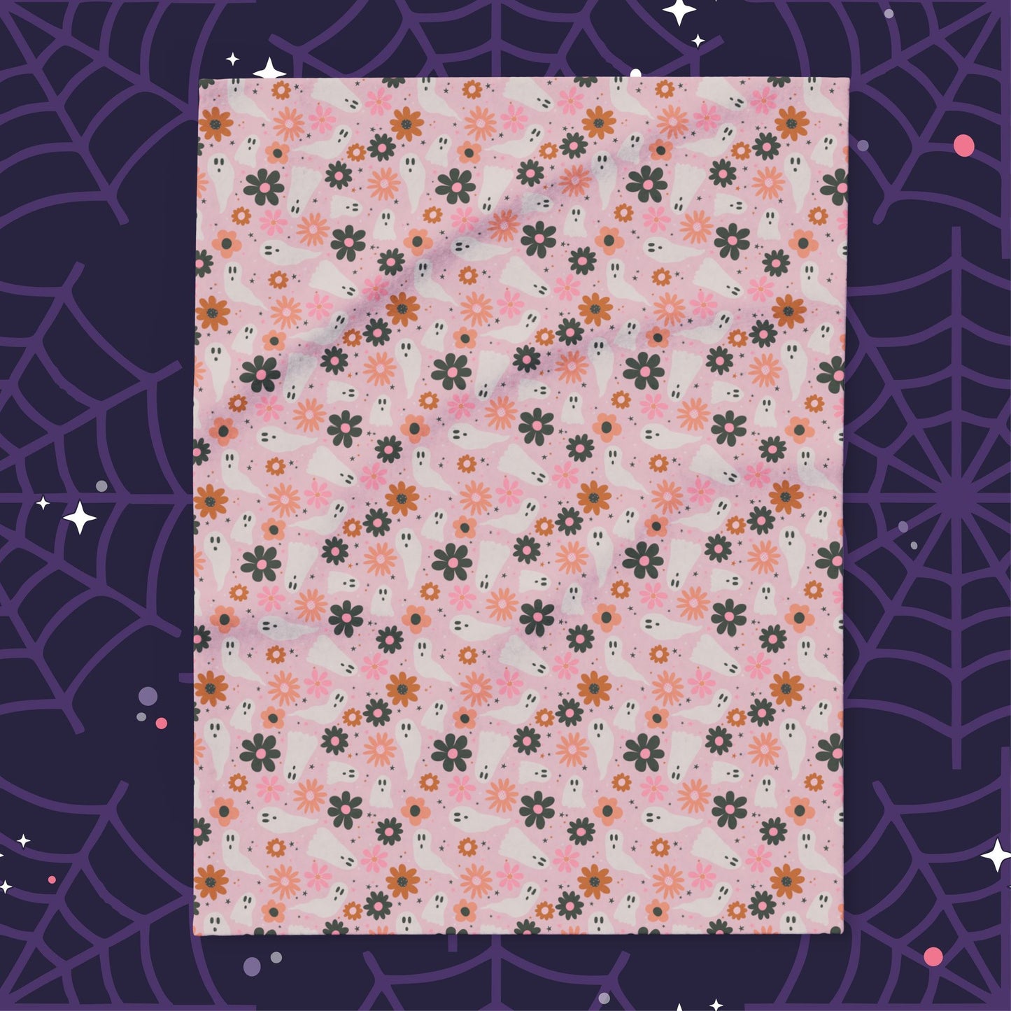 Ghostly Blooms Fleece Blanket