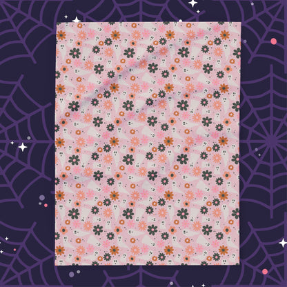 Ghostly Blooms Fleece Blanket