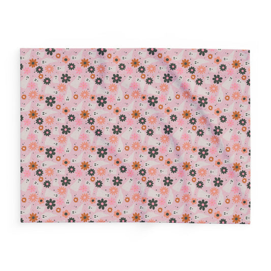 Ghostly Blooms Fleece Blanket