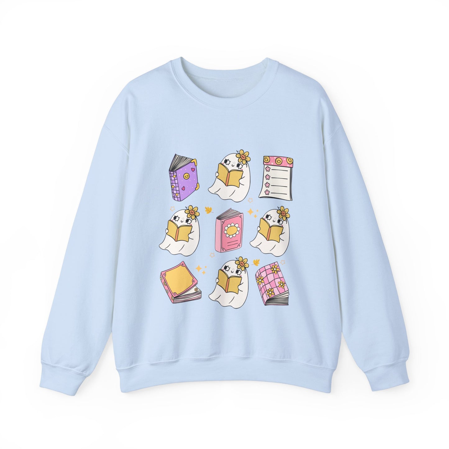 Spooky Bookworm Ghost Crewneck