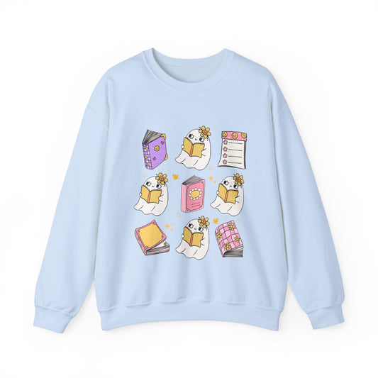 Spooky Bookworm Ghost Crewneck