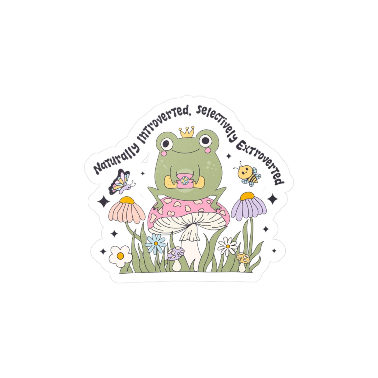 Introvert Frog Sticker