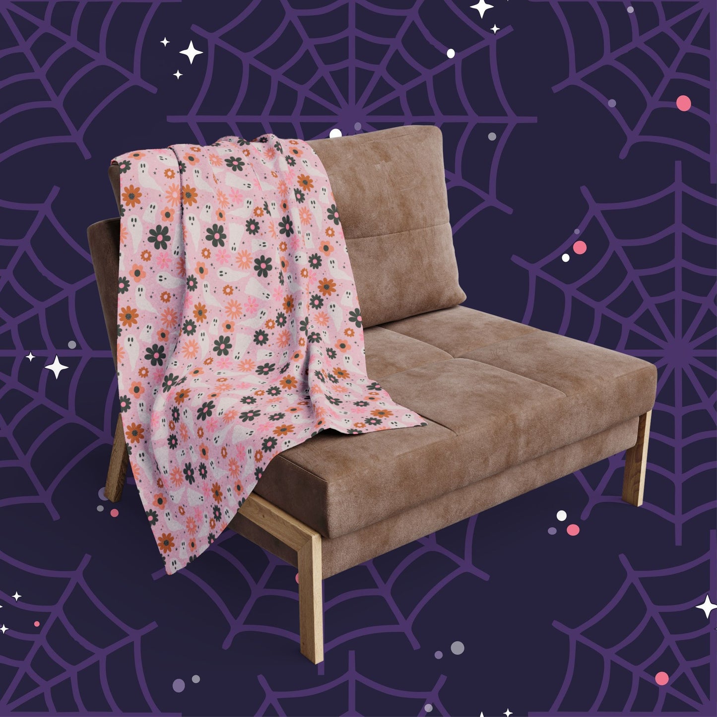 Ghostly Blooms Fleece Blanket