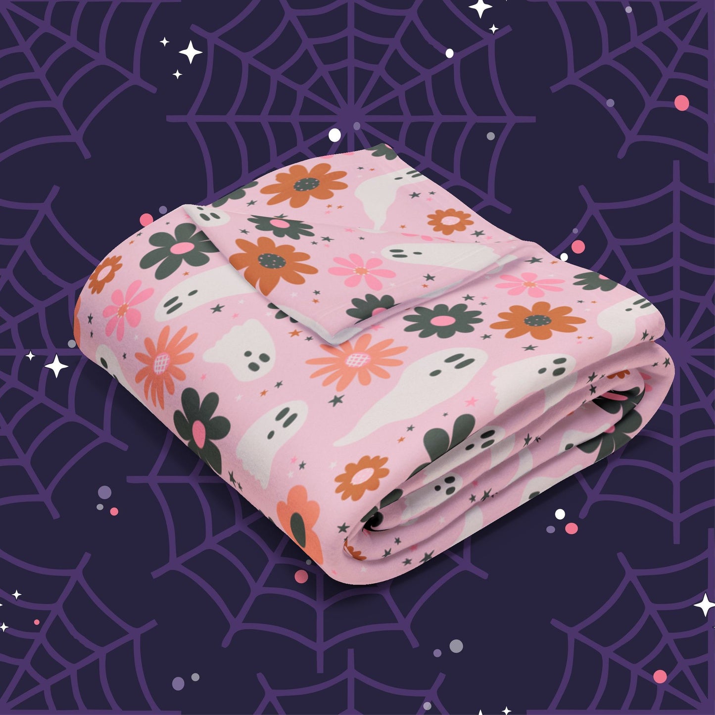 Ghostly Blooms Fleece Blanket