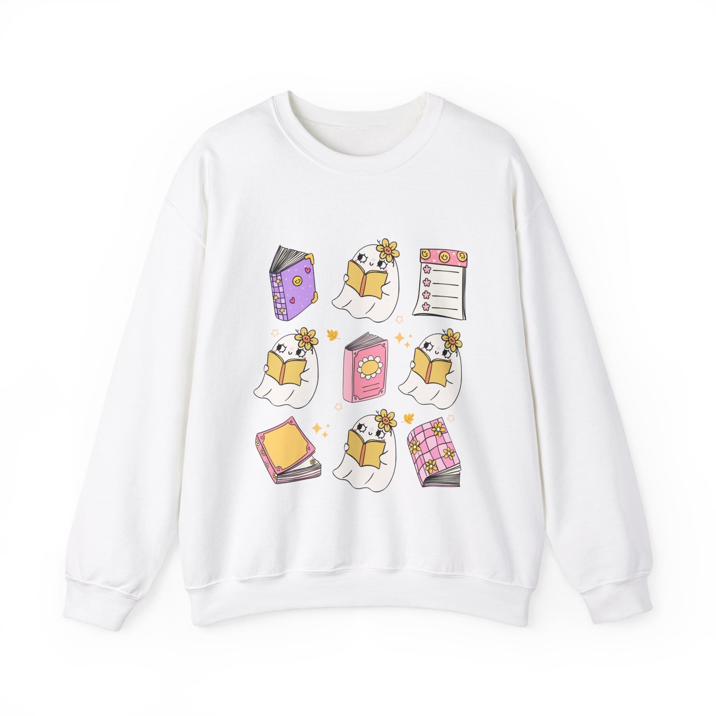 Spooky Bookworm Ghost Crewneck