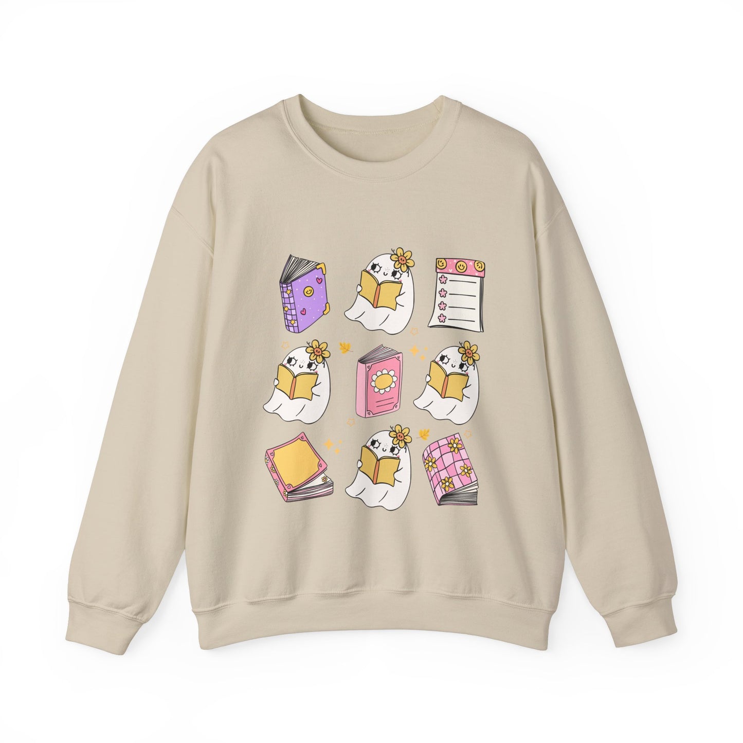 Spooky Bookworm Ghost Crewneck